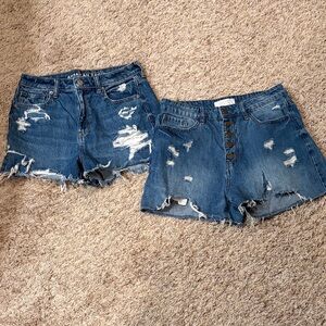 American Eagle Outfitters & Nature Denim Distressed Blue Jean Shorts